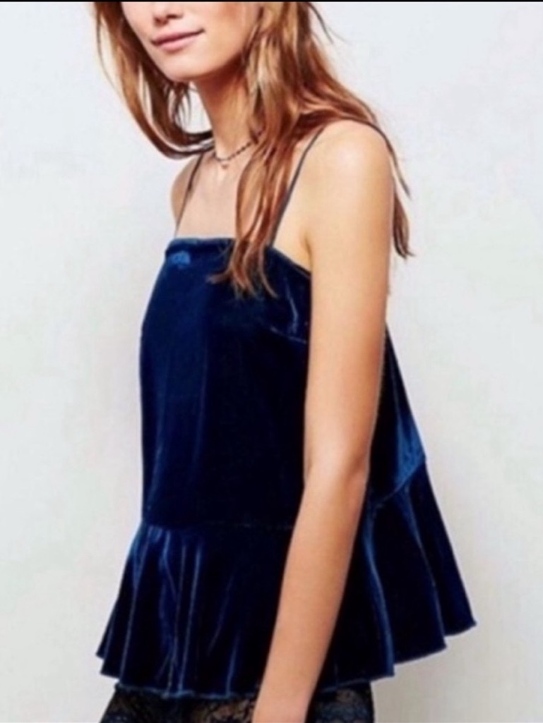 Nwot Free People Velvet Peplum Swing Cami